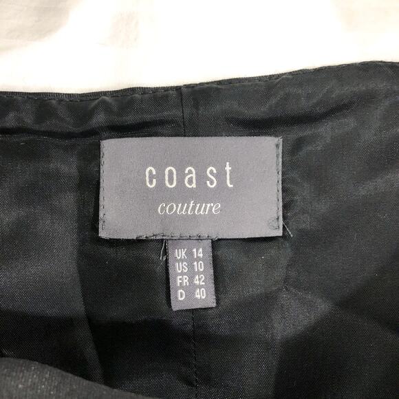 Coast Couture Open Back Bustle Fit and Flare LBD Black Dress - Picture 5 of 11